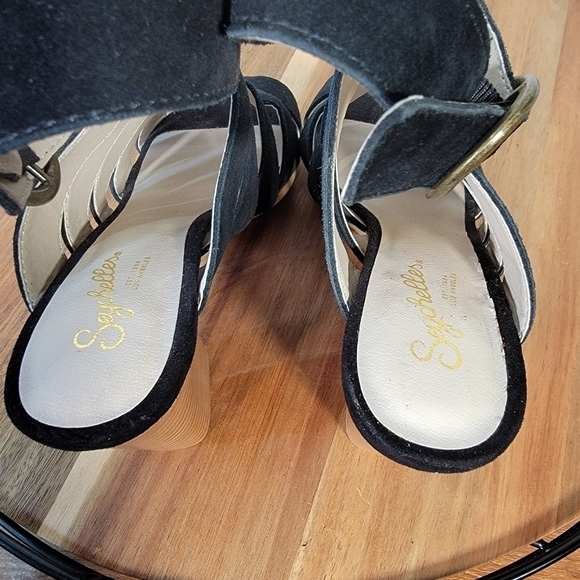 Seychelles Completely Engaged heeled sandals Black Open Toe Ankle Strap Size 6 - Picture 10 of 12
